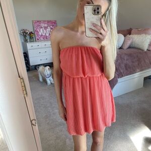 Body Central Strapless Coral Dress